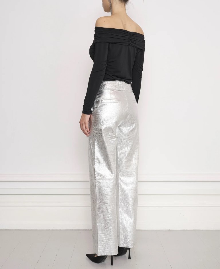 Notes du Nord Georgina Leather Pants Silver