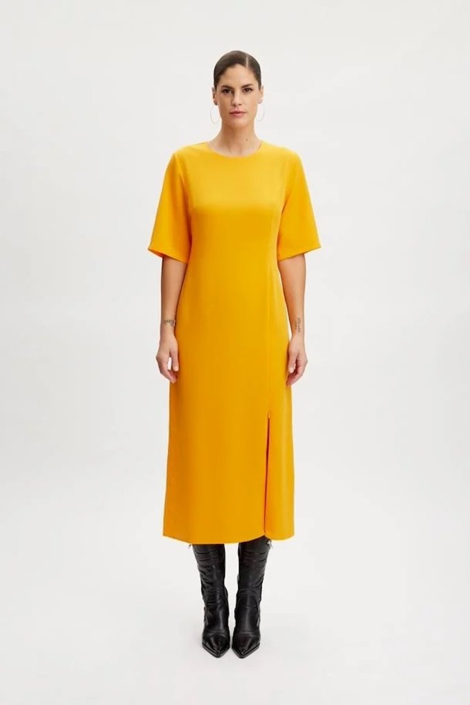 Gestuz Melba Long Dress - Flame Orange