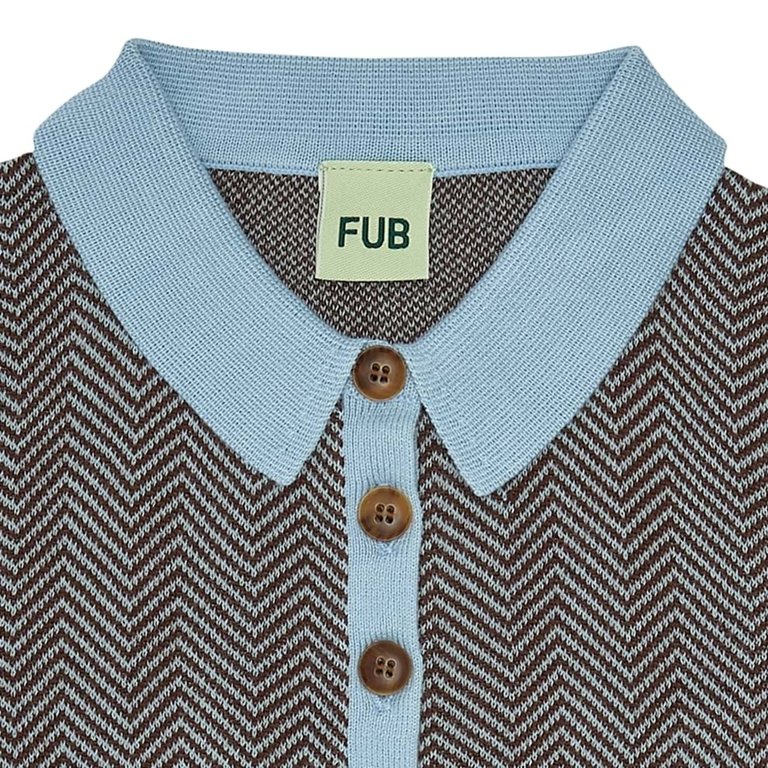 FUB kids FUB kids - Zigzag polo - Glacier/ maroon