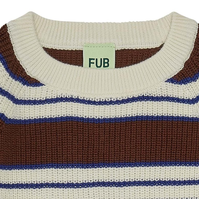FUB kids FUB kids - Rib Sweater - Maroon/Cobalt/Ecru