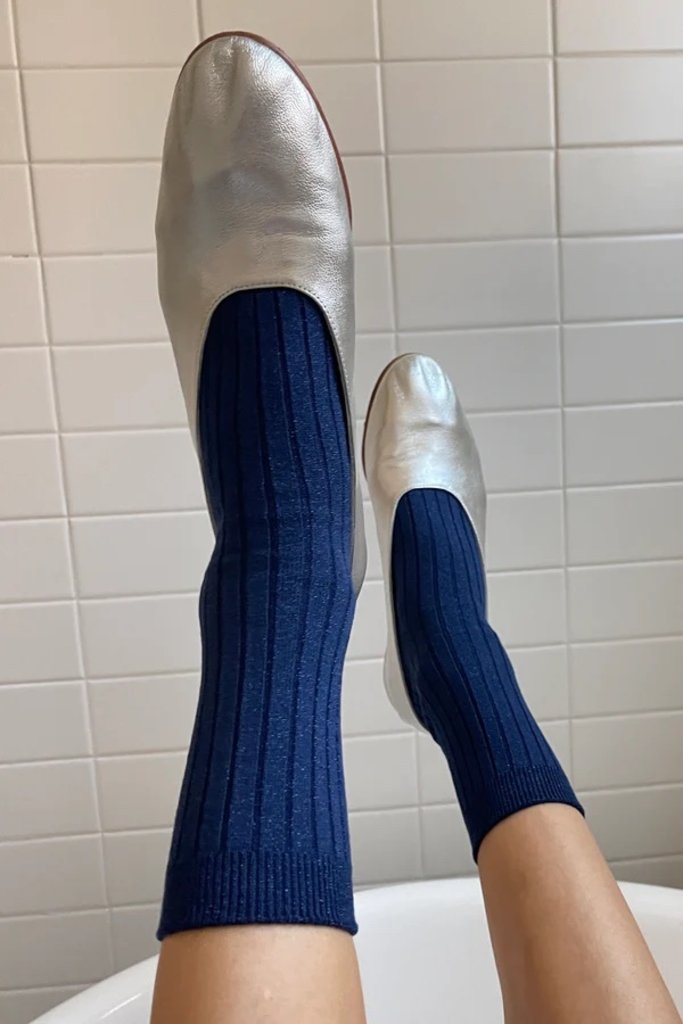 Le Bon Shoppe Her Socks - Sapphire Glitter