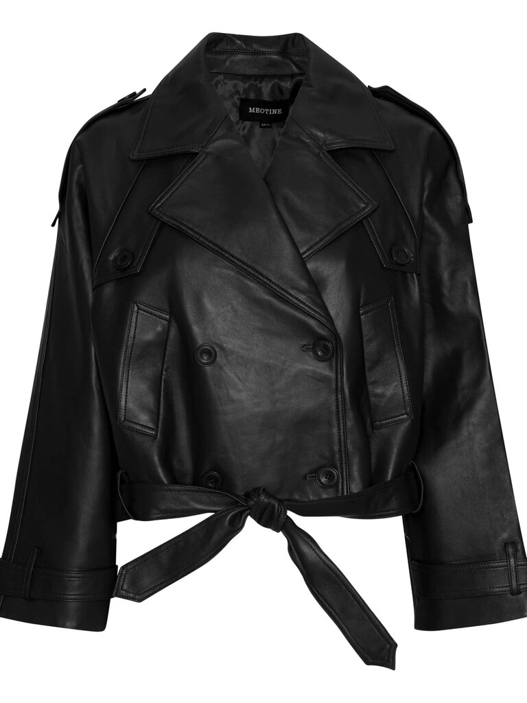 Meotine Bobby leather trench jacket - Black