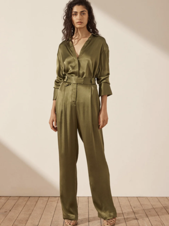 Shona Joy High waisted tailored pant - Green Olive