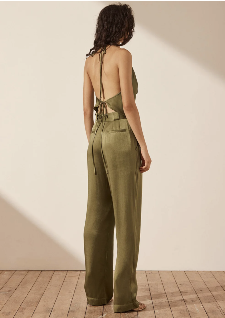 Shona Joy Halter tie back cami - Green Olive