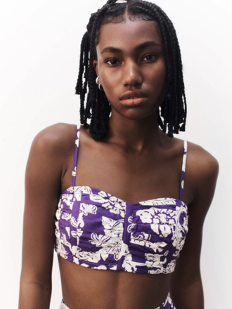 Shona Joy Ruched panel bralette - Purple/multi