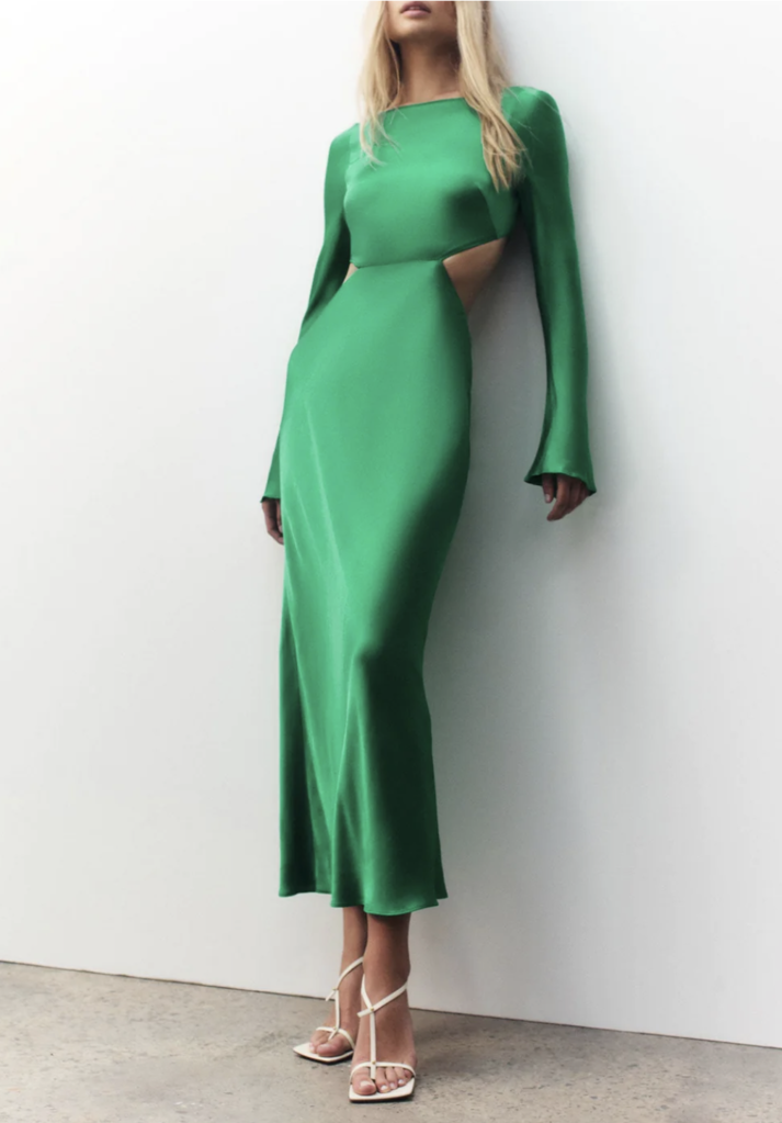 Shona Joy Open back midi dress - Tree green