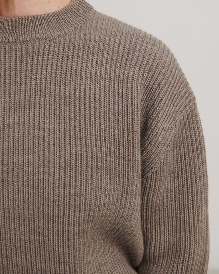 FUB Raw Wool Sweater - Beige Melange