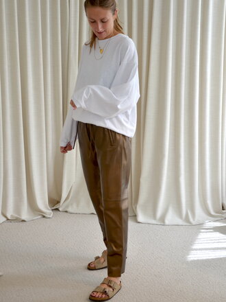 Oakwood Gift leather pants - Metallic Gold