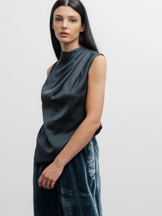 Ahlvar Gallery Lima Top - Blue Grey