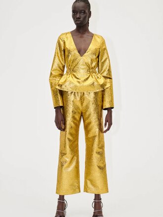 Stine Goya Isra Organza Pants - Luminescent Gold