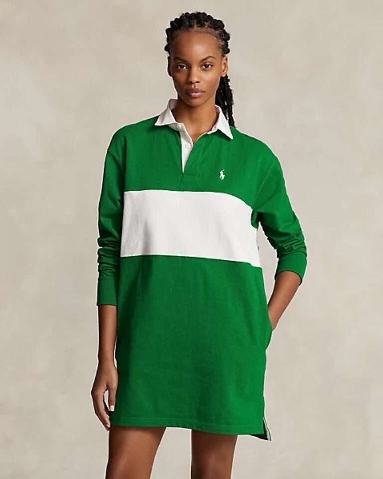 Ralph Lauren Rugby Dress - Green/Deckwash White