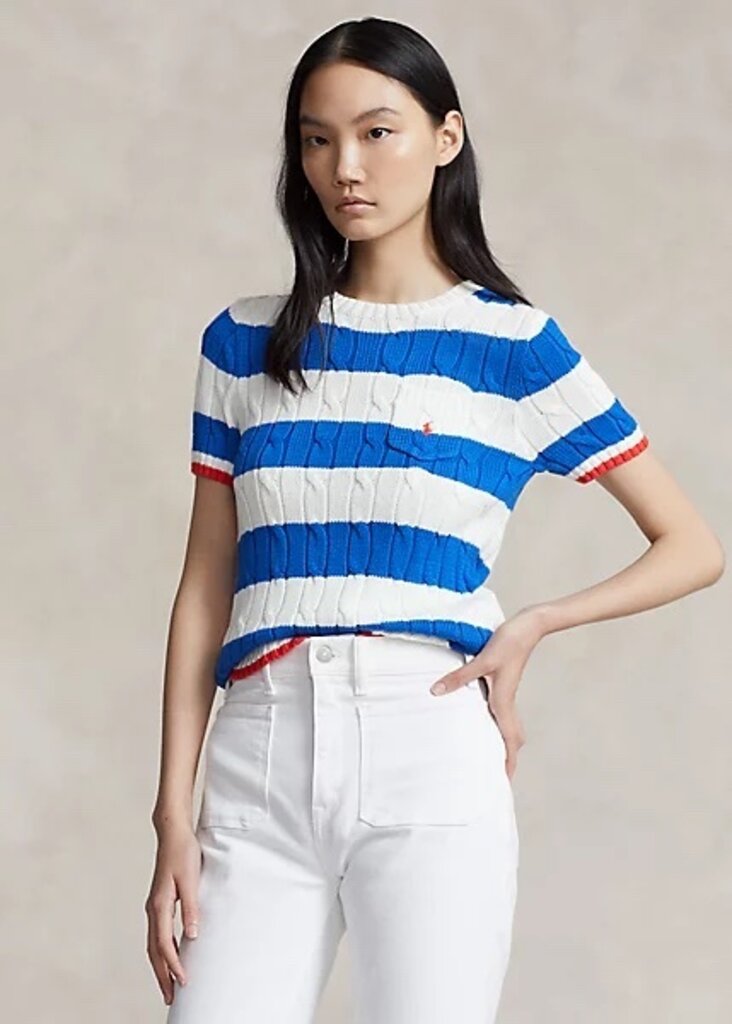 Ralph Lauren Short Sleeve Pullover - White/Heritage Blue