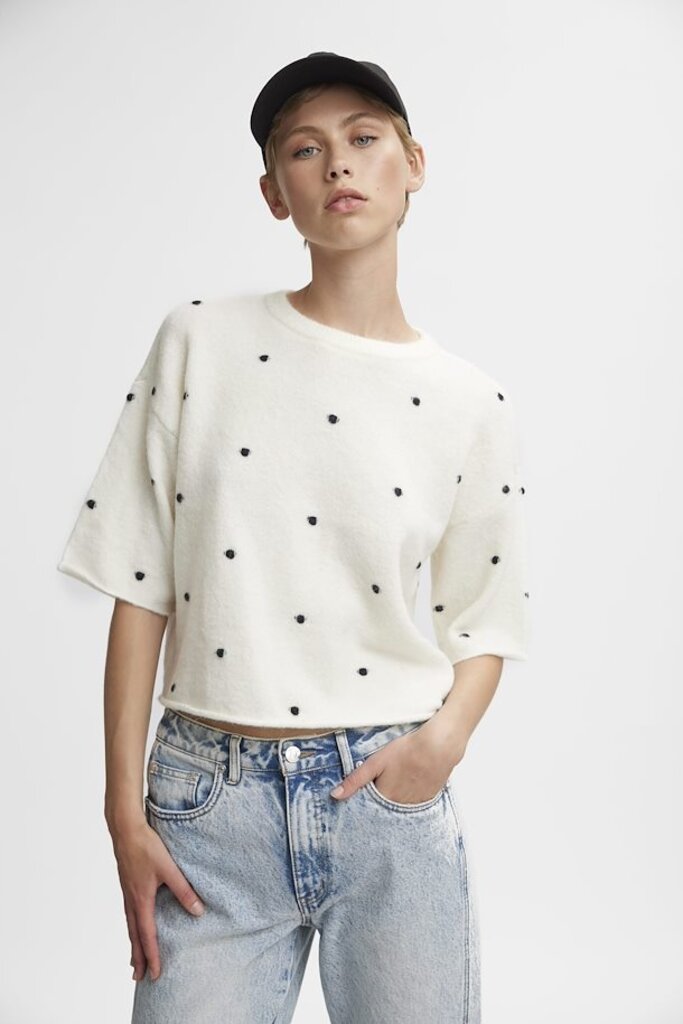 Gestuz Alpha Box Tee - Dots Ivory