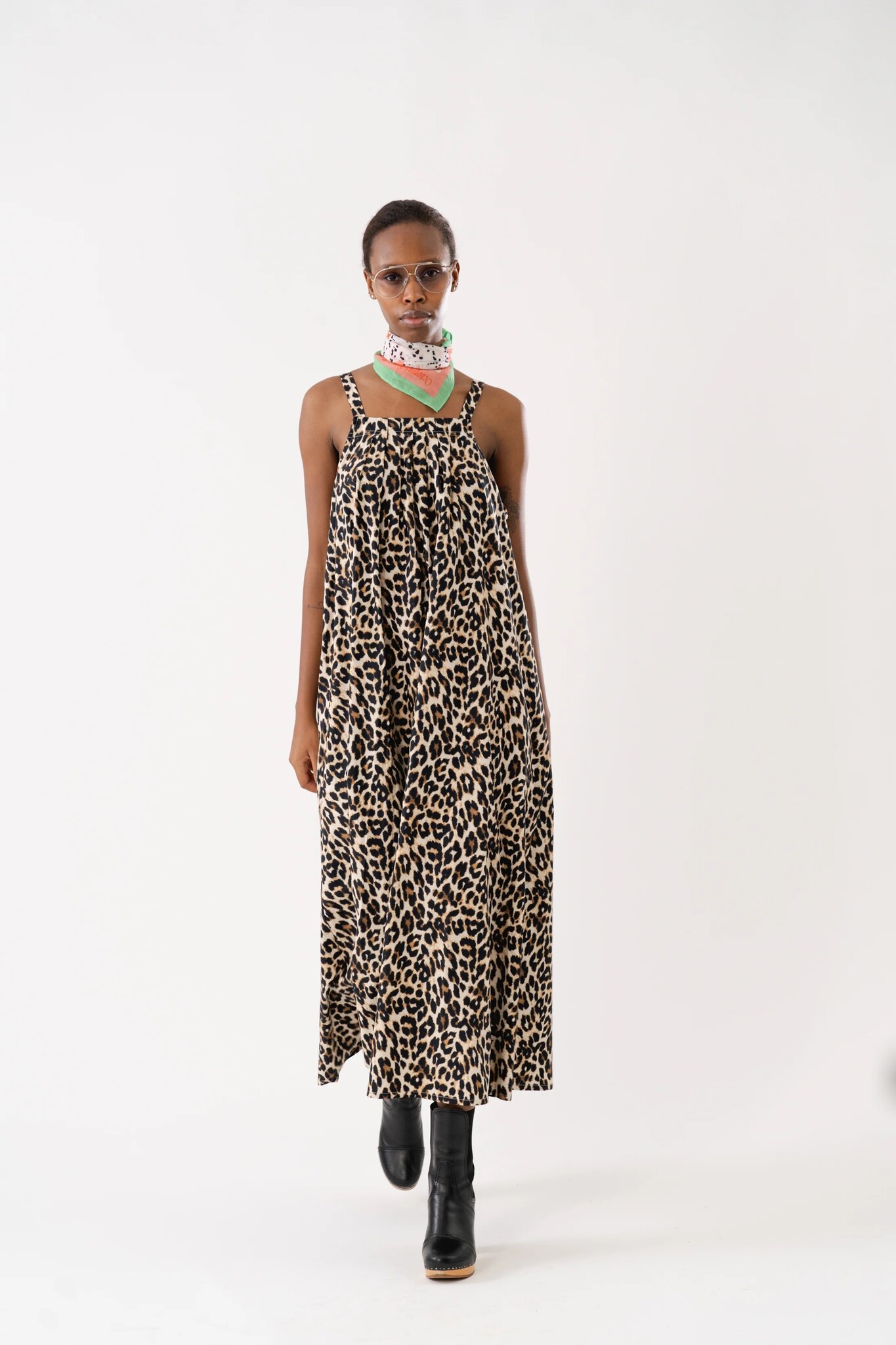 ANIMAL PRINT MIDI DRESS - Leopard