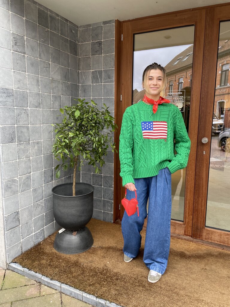Ralph Lauren Aran Flag Knit - Stem Green