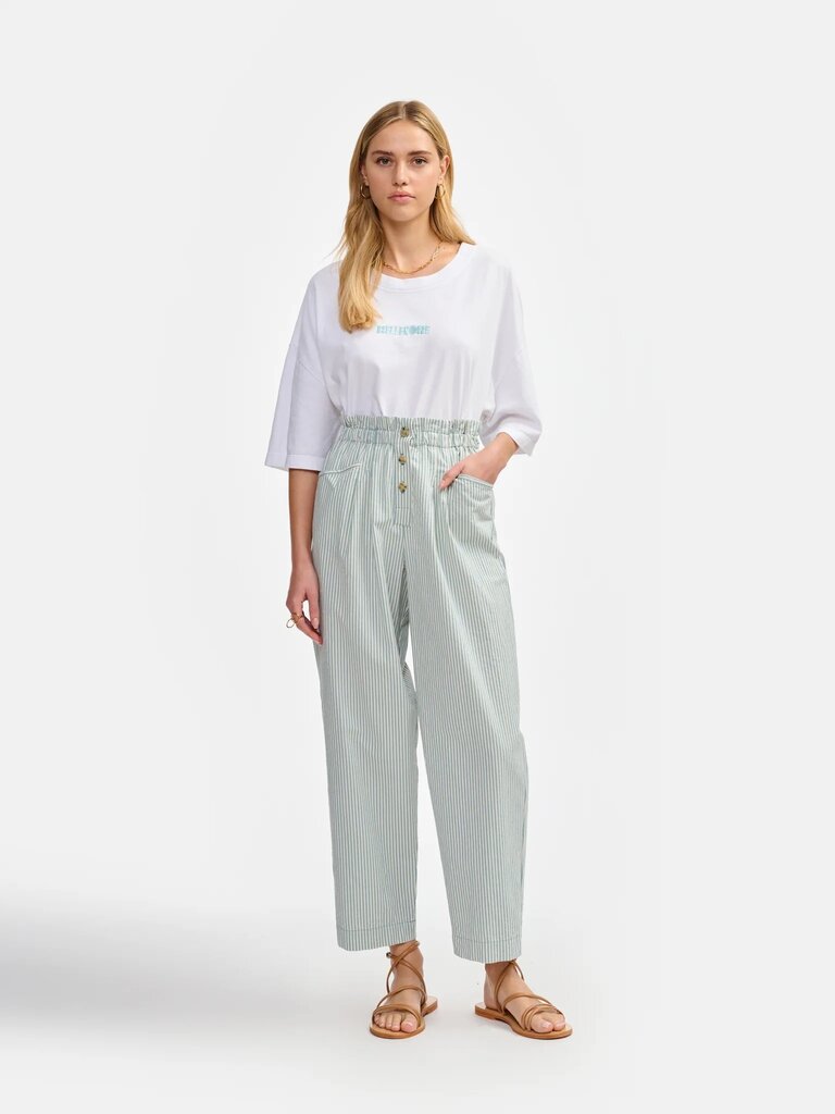 Bellerose Lilo pants - White/ green stripes