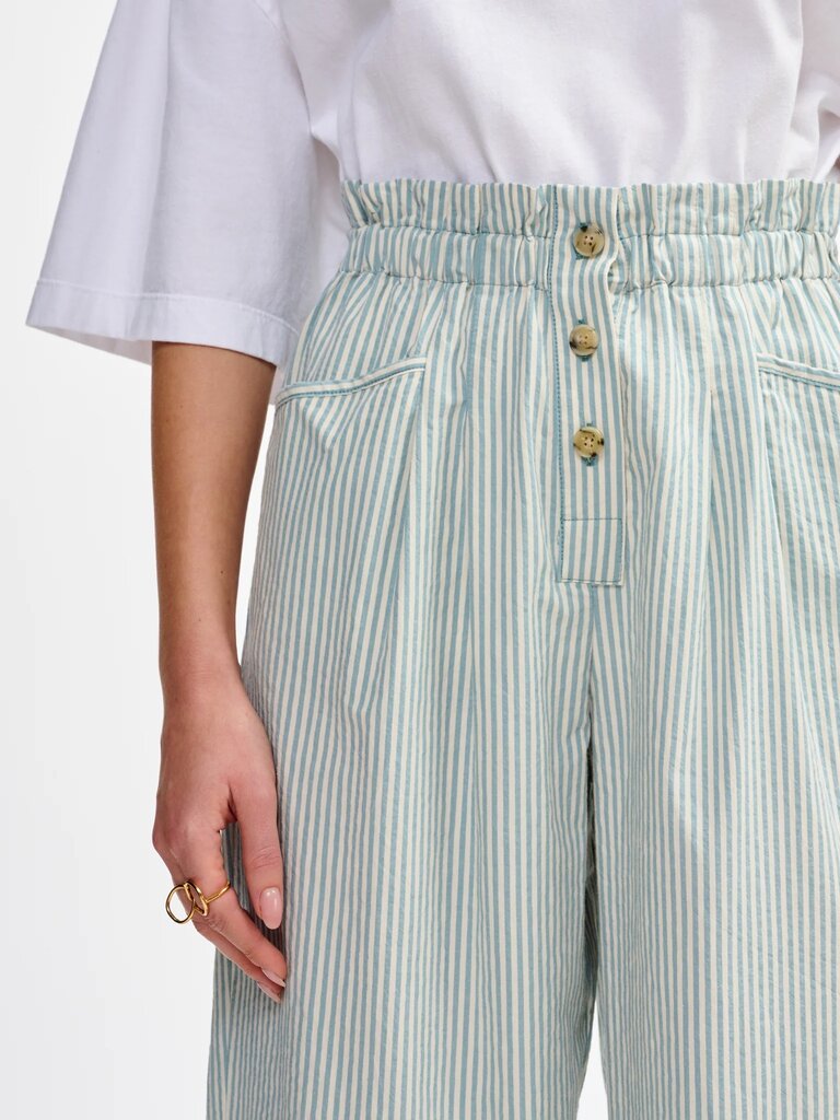 Bellerose Lilo pants - White/ green stripes