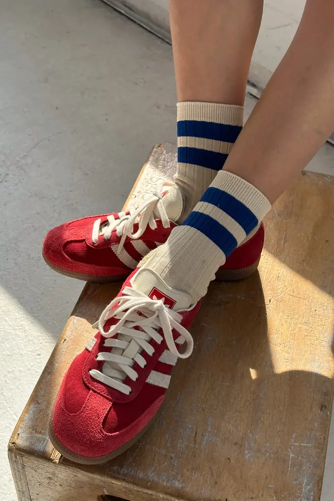 Le Bon Shoppe Her Varsity Socks - Azure
