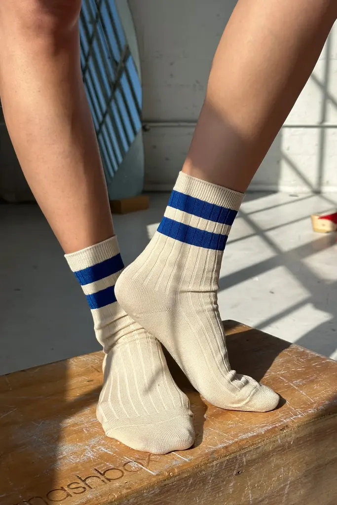 Le Bon Shoppe Her Varsity Socks - Azure