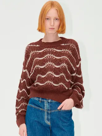 Stine Goya Dirch Pull - Cream Waves