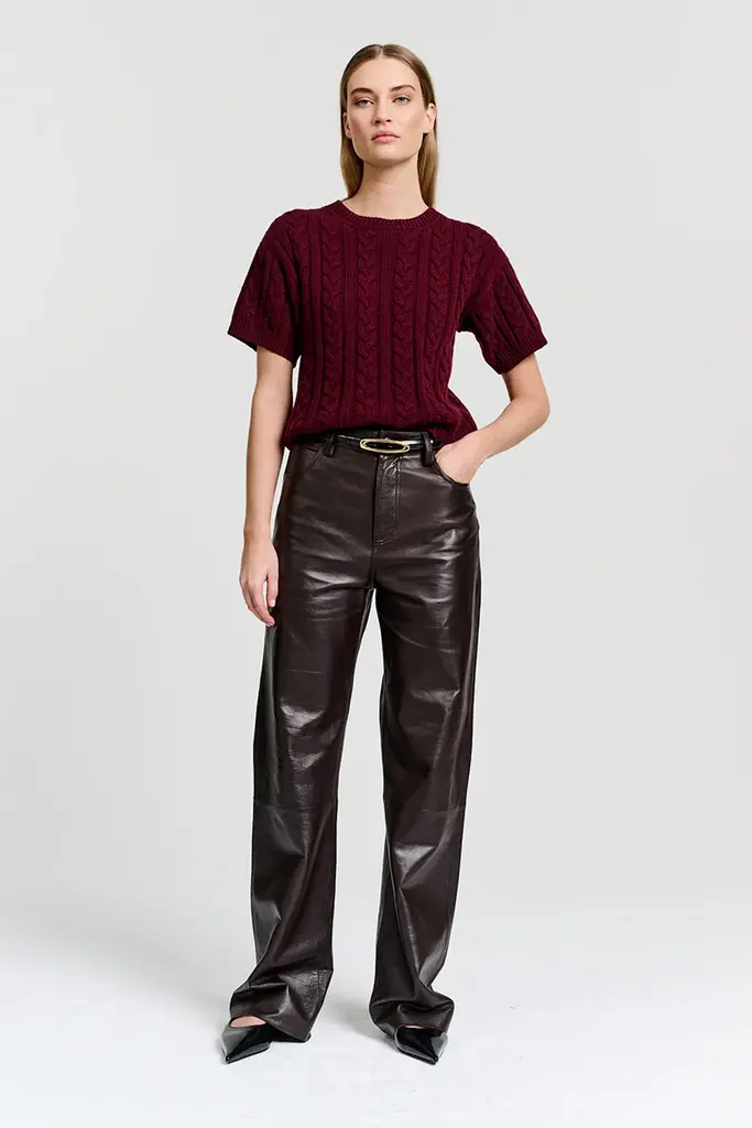 CHPTR-S Astute cable sweater - Burgundy