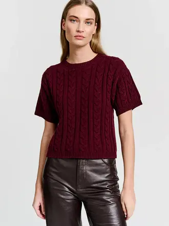 CHPTR-S Astute cable sweater - Burgundy
