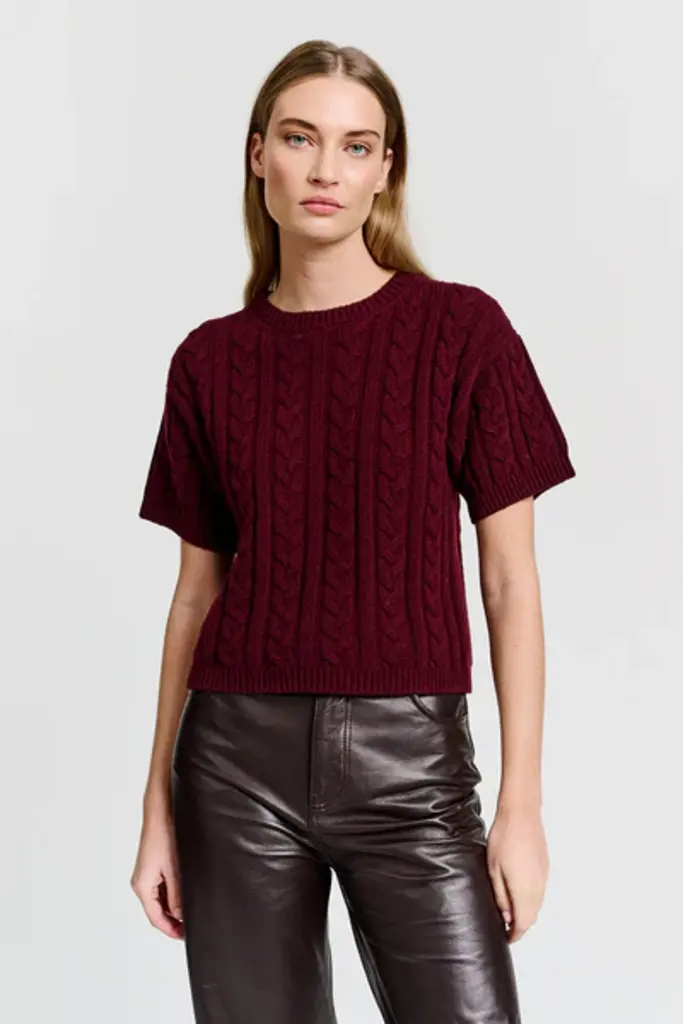 CHPTR-S Astute cable sweater - Burgundy