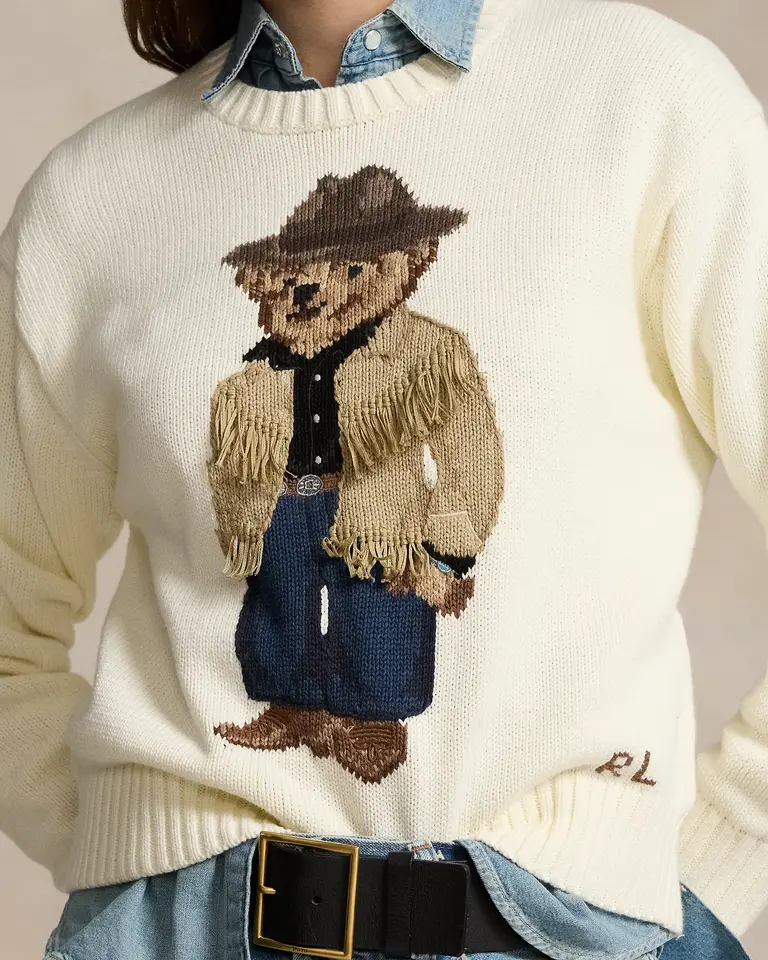 Ralph Lauren Cowboy bear knit - Cream