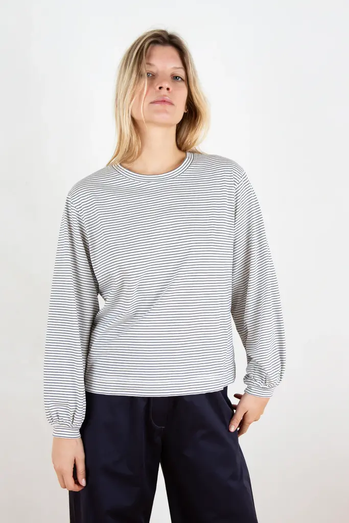 Love Sundaily Pomer Longsleeve - Stripe Navy