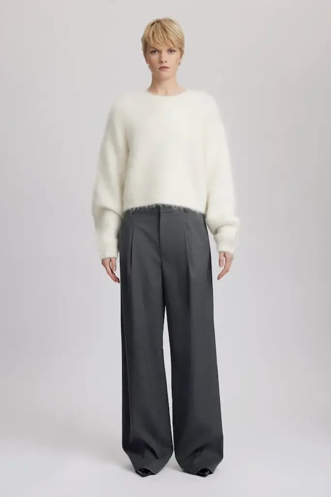 Gestuz Paula Wide Pants - Dark Grey Melange