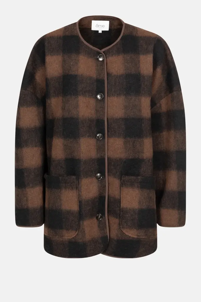 Âme Antwerp Hannah jacket - Brown checked wool