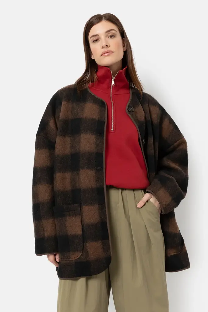 Âme Antwerp Hannah jacket - Brown checked wool