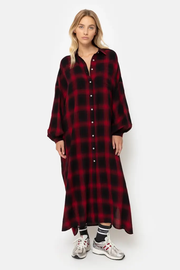 Âme Antwerp Kepi Dress - Red/ black checks