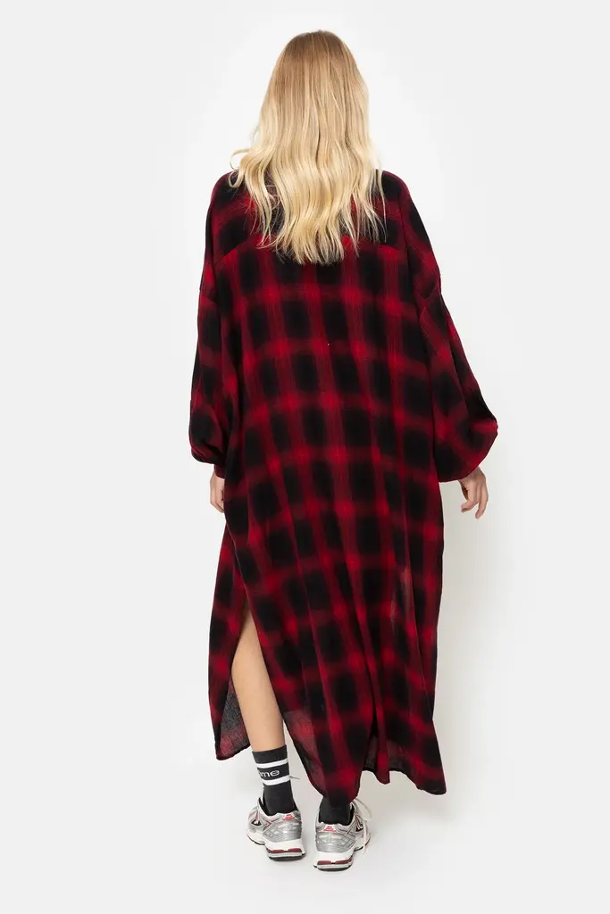 Âme Antwerp Kepi Dress - Red/ black checks