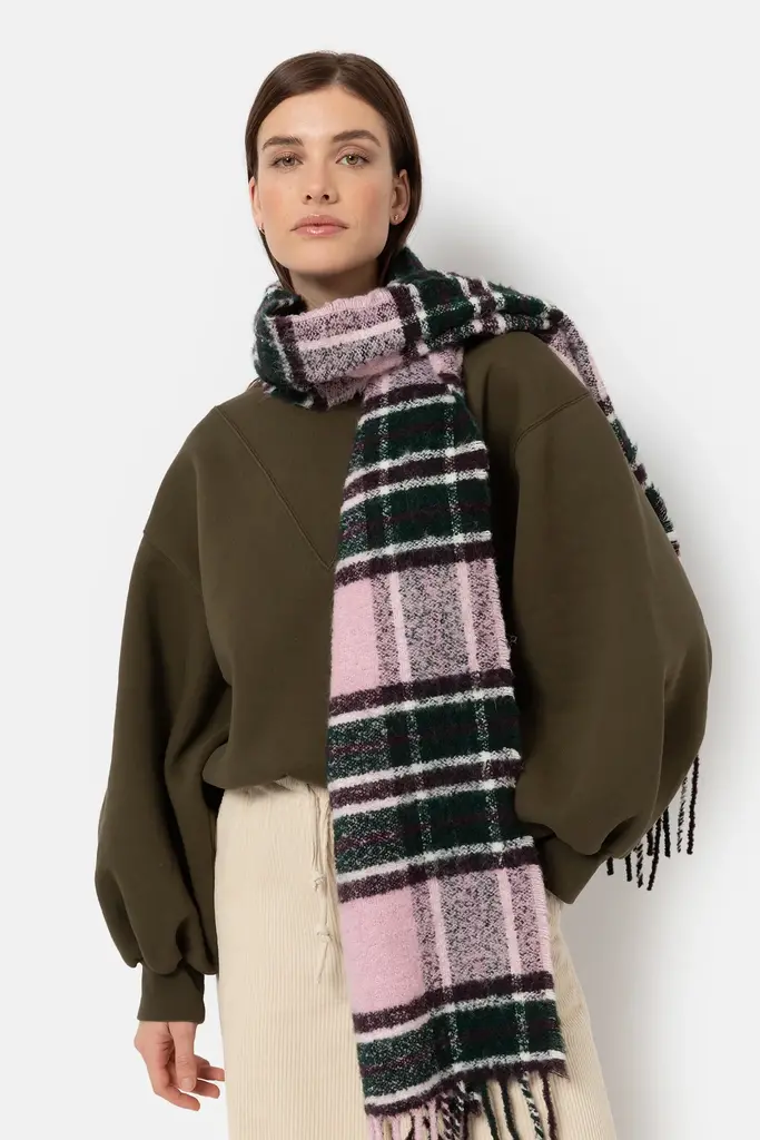 Âme Antwerp Kurkuma Scarf - Pink/Green Checks