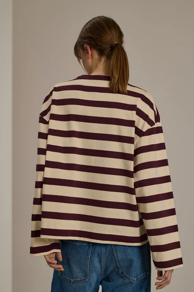 Soeur Archie sweater - Ecru/ prune