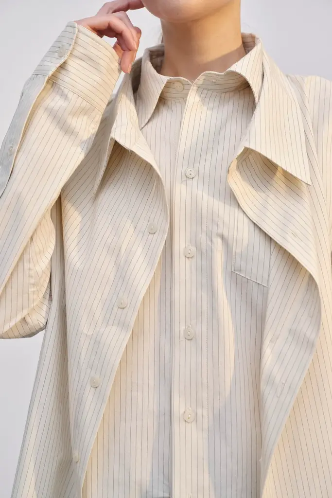 Birgitte Herskind Björg Shirt - Pinstripe Off White