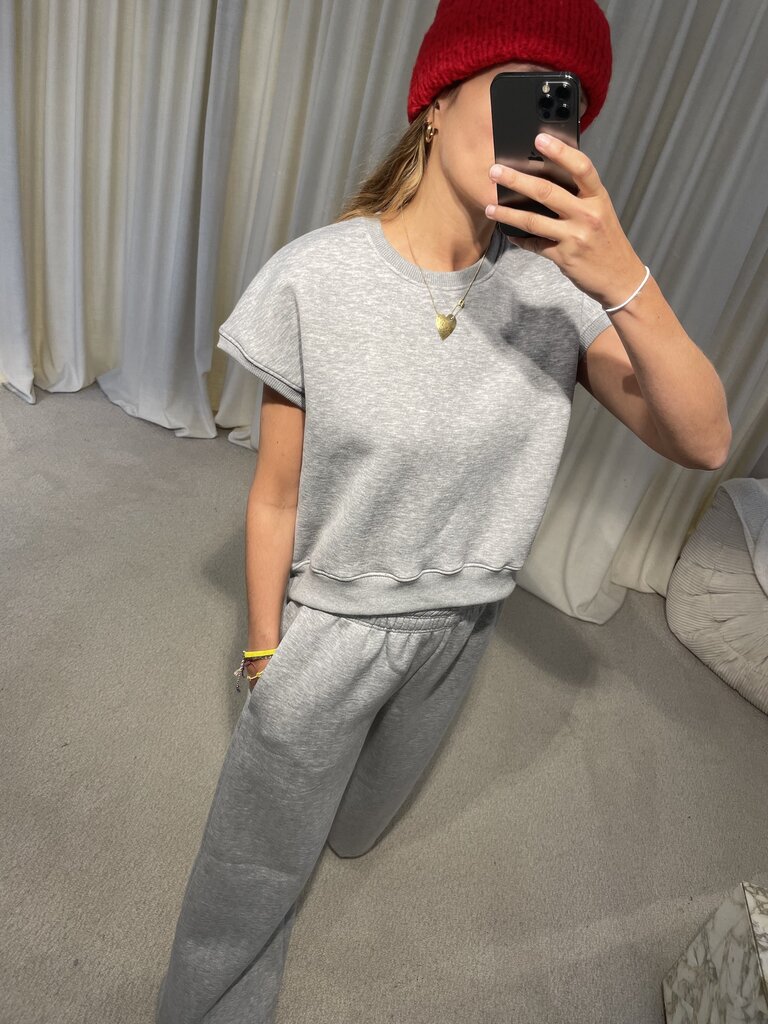 RE/BORN Justine Top - Grey melange