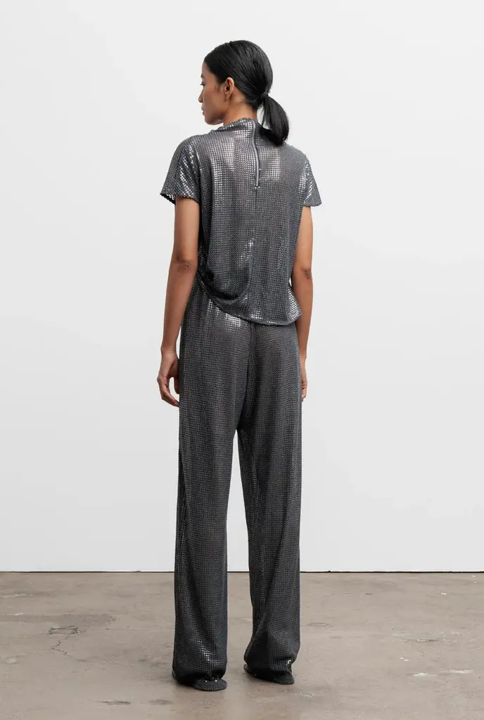 Ahlvar Gallery Milly Sequin Top - Dark Grey