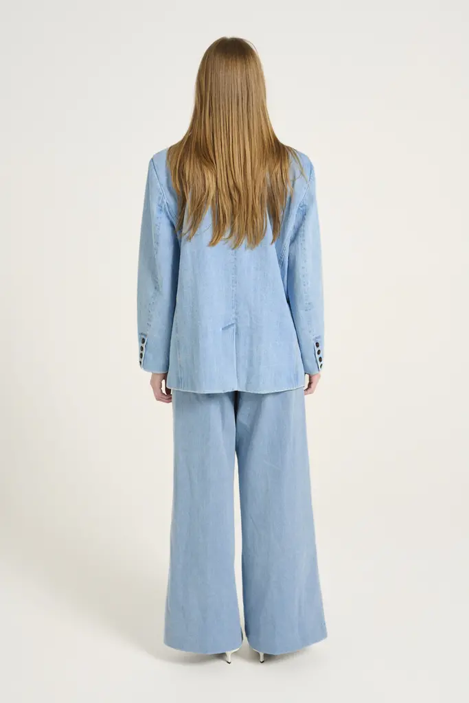 Gestuz Vella Wide Pants - Light Blue Washed