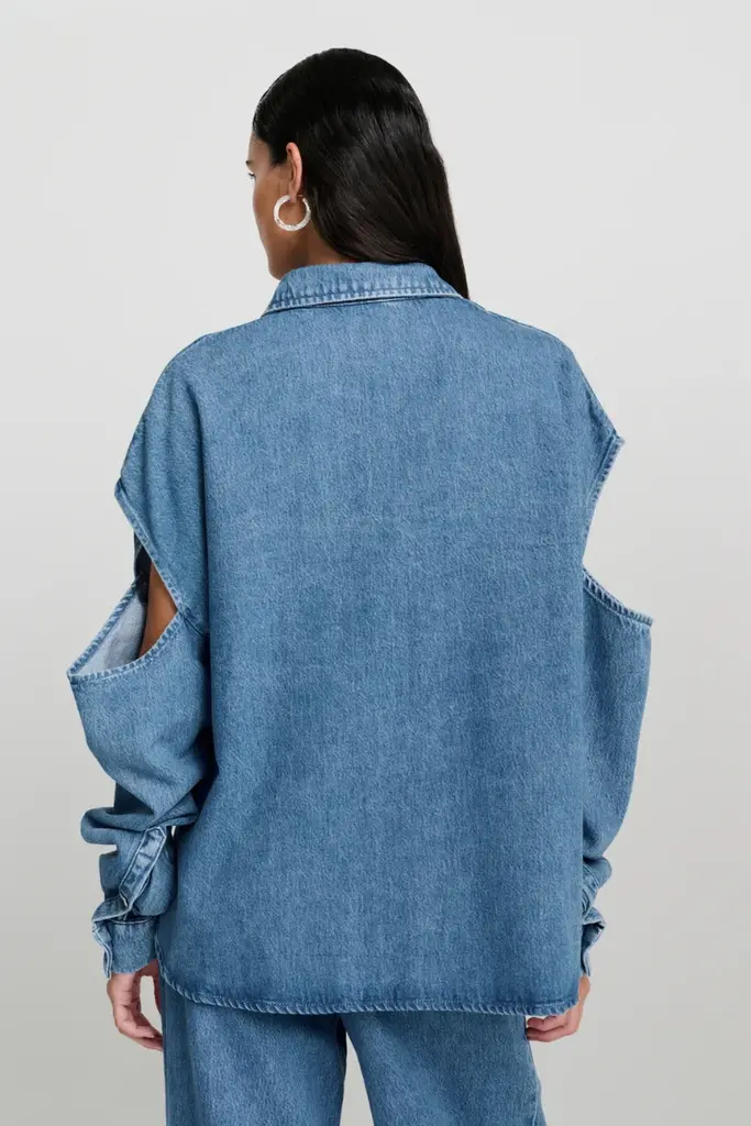 CHPTR-S Ornate Blouse - Blue Denim