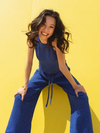 Love Sundaily Mallie Top - Jacquard Navy