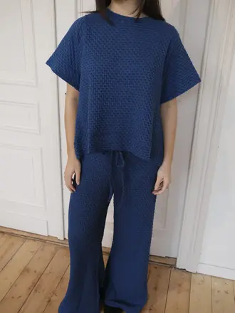 Love Sundaily Valma T-shirt - Jacquard Navy