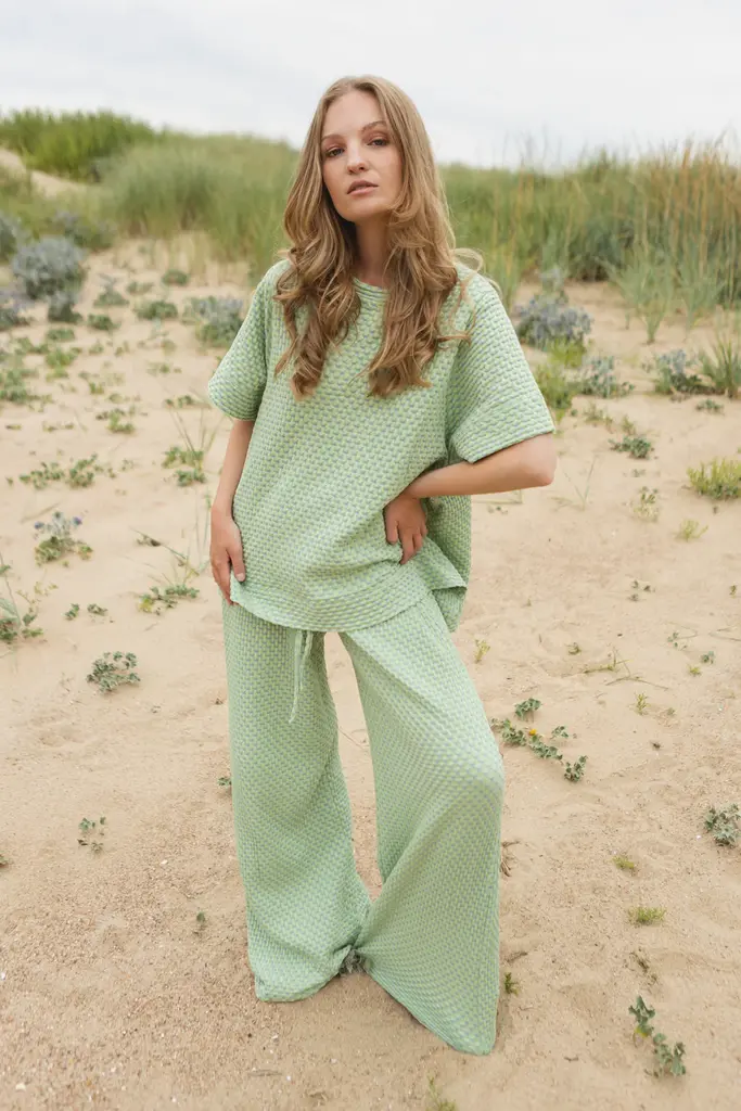 Love Sundaily Valma T-shirt - Jacquard Green