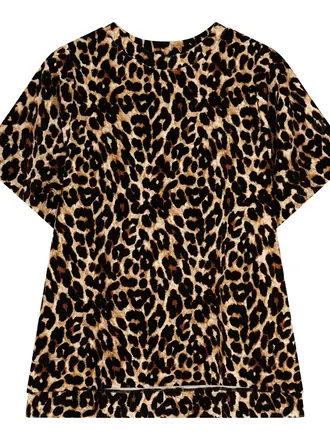 Love Sundaily Valma T-shirt - Velour Leopard