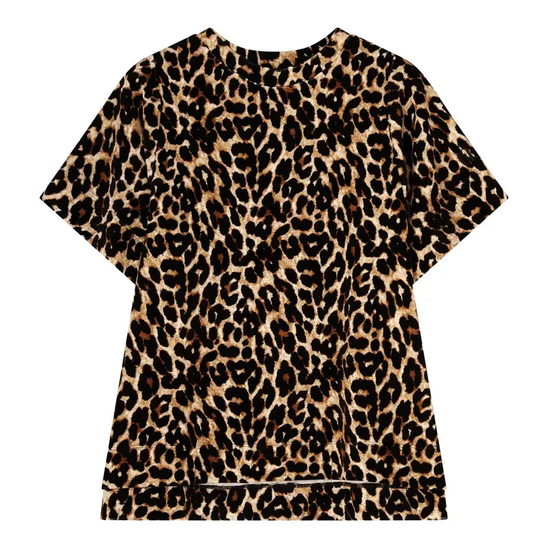Love Sundaily Valma T-shirt - Velour Leopard