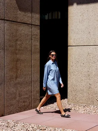 Rae Olivia Jumpsuit - Light Blue Stripe