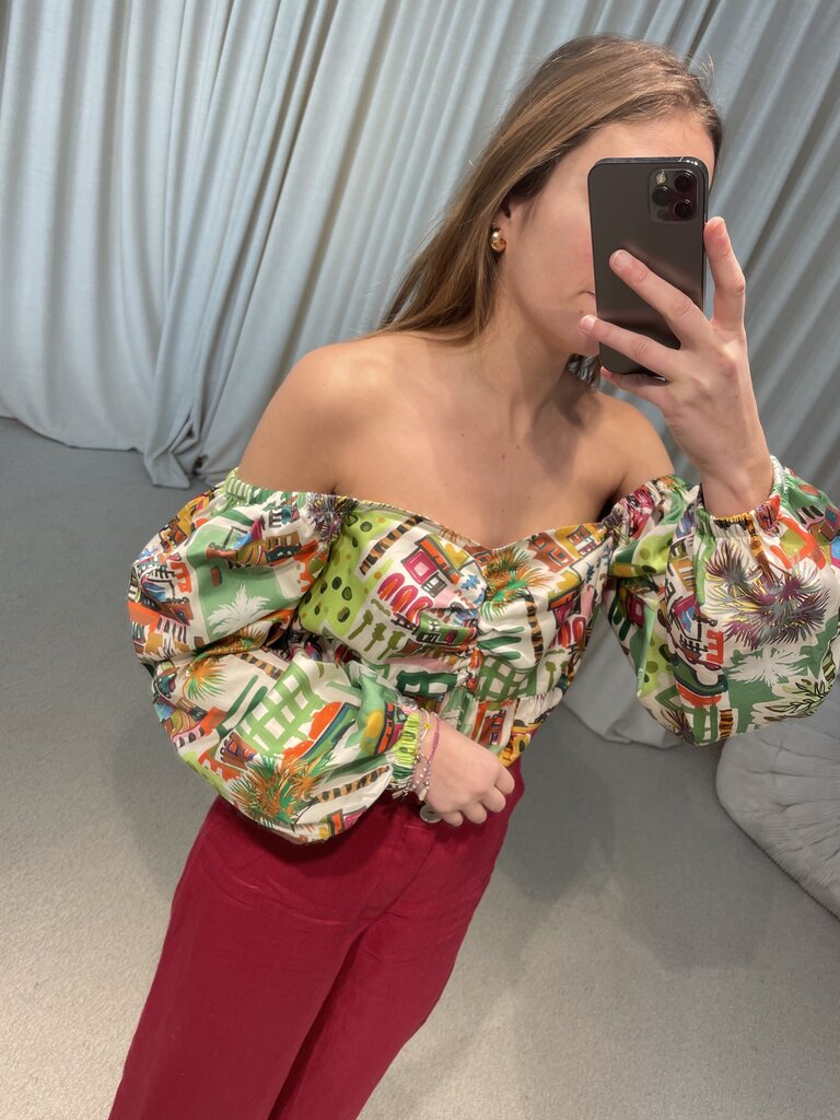 RE/BORN Bianca Blouse - Capri Print