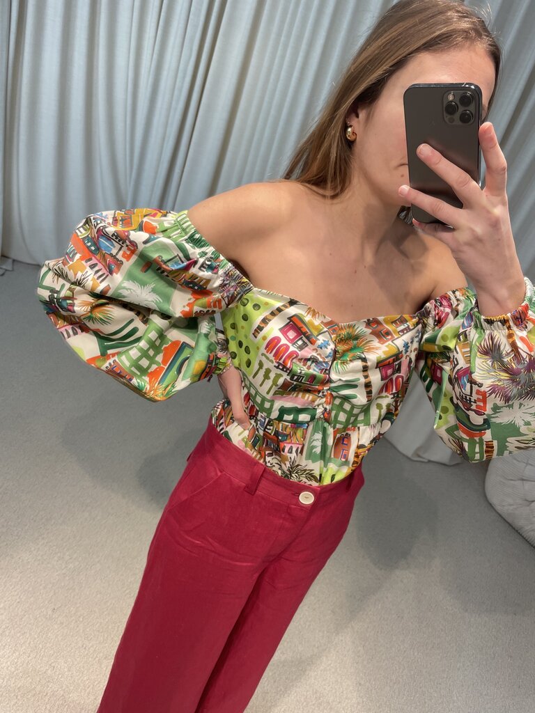 RE/BORN Bianca Blouse - Capri Print