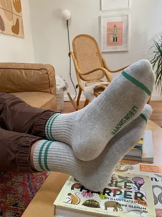 Le Bon Shoppe Extended Boyfriend Socks - Lt Grey